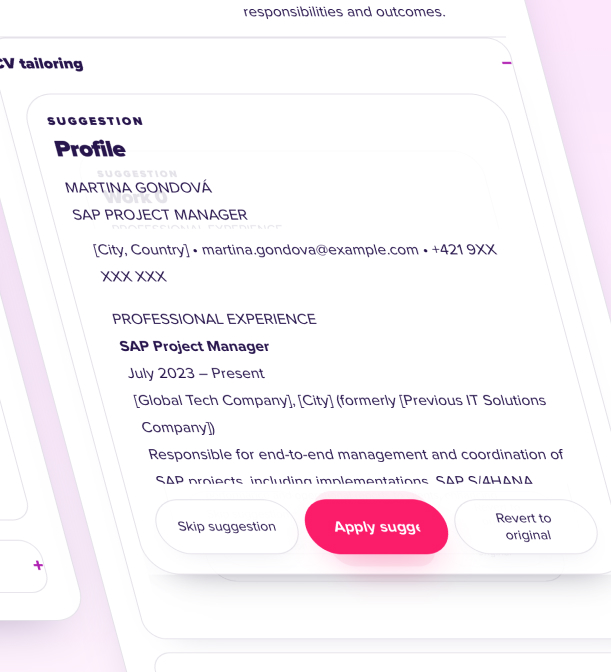 CV output that shows your value