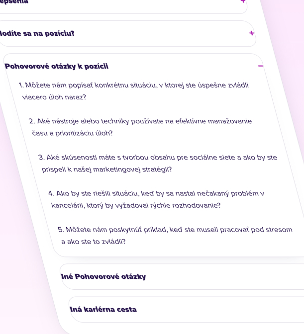 Otázky na pracovný pohovor